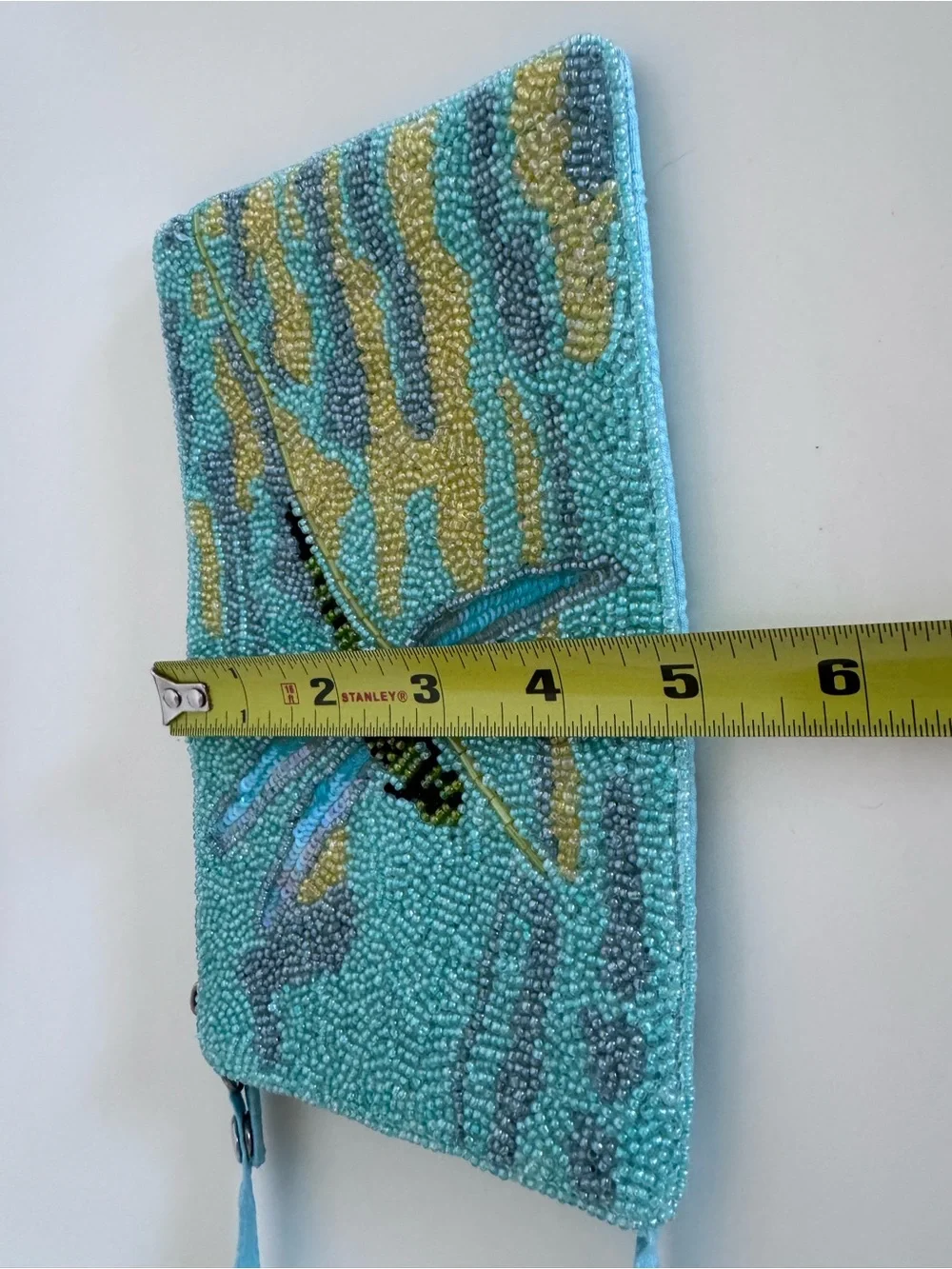 Bamboo Trading Co Beaded Dragonfly Crossbody Bag Y2K Boho Fairycore Aqua Purse